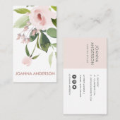 TRENDY SUBTLE FARBWASH BLUSH PINK FLORAL BUNCH VISITENKARTE (Vorne/Hinten)