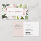 TRENDY SUBTLE FARBWASH BLUSH PINK FLORAL BUNCH VISITENKARTE (Vorne/Hinten)