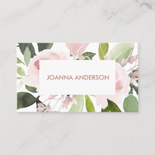 TRENDY SUBTLE FARBWASH BLUSH PINK FLORAL BUNCH VISITENKARTE (Vorderseite)