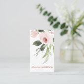 TRENDY SUBTLE FARBWASH BLUSH PINK FLORAL BUNCH VISITENKARTE (Stehend Vorderseite)