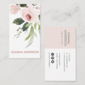 TRENDY SUBTLE FARBWASH BLUSH PINK FLORAL BUNCH VISITENKARTE (Vorne/Hinten)