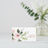 TRENDY SUBTLE FARBWASH BLUSH PINK FLORAL BUNCH VISITENKARTE (Stehend Vorderseite)