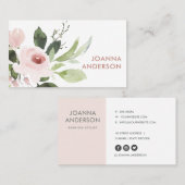 TRENDY SUBTLE FARBWASH BLUSH PINK FLORAL BUNCH VISITENKARTE (Vorne/Hinten)