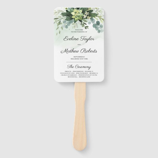 Trendy Succulent Blume Gold Glitzer Program Fan Fächer (Vorderseite)