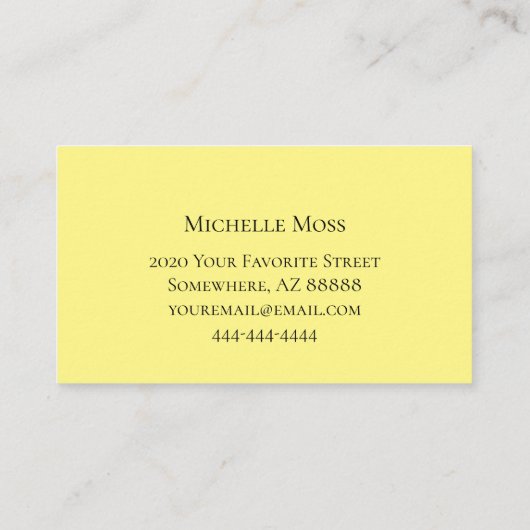 Trendy Succulent Botanical Cactus Yellow Visitenkarte (Rückseite)