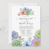 Trendy Succulent Floral Baby Dusche von Mail Einladung (Vorderseite)