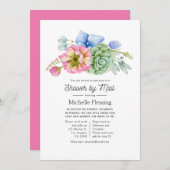 Trendy Succulent Floral Brautparty by Mail Einladung (Vorne/Hinten)