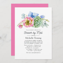 Trendy Succulent Floral Brautparty by Mail Einladung