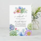 Trendy Succulent floral Online Virtual Wedding Einladung (Stehend Vorderseite)