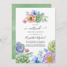 Trendy Succulent floral Online Virtual Wedding