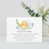 Trendy Succulent Floral Wedding Reception Begleitkarte (Stehend Vorderseite)