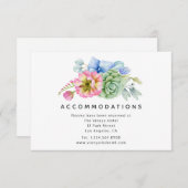 Trendy Succulent Floral Wedding Unterkünfte Begleitkarte (Vorne/Hinten)