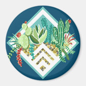 Trendy Succulents & Cactus Geometric Terrarium Magnet (Vorne)