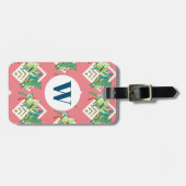 Trendy Succulents & Cactus Terrarium Monogram Gepäckanhänger (Vorderseite horizontal)