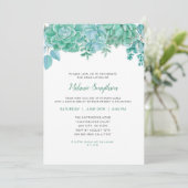 Trendy Succulents Graduierungsparty einladen Einladung (Stehend Vorderseite)