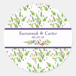 Trendy Summer Blume Hochzeitsticker Runder Aufkleber