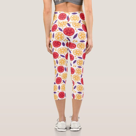 Trendy Summer Frucht Orange Pomegranate Slice Capri Leggings (Rückseite)