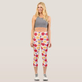 Trendy Summer Frucht Orange Pomegranate Slice Capri Leggings (Vorderseite)