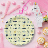 Trendy Summer Icons Muster Pappteller (Party)
