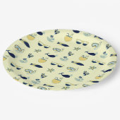 Trendy Summer Icons Muster Pappteller (Schrägansicht)