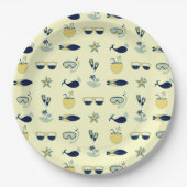 Trendy Summer Icons Muster Pappteller (Vorderseite)