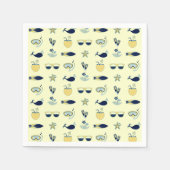 Trendy Summer Icons Muster Serviette (Vorderseite)