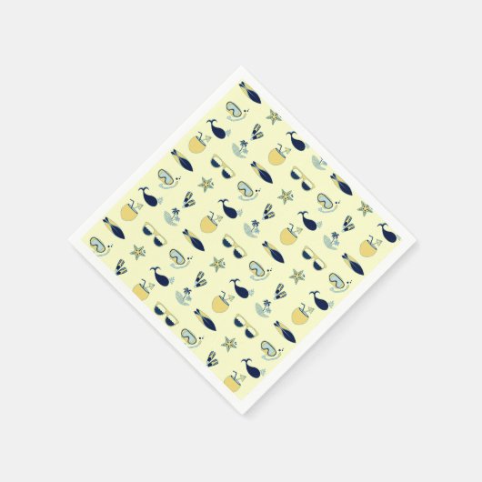 Trendy Summer Icons Muster Serviette (Ecke)