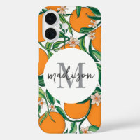 Trendy Summer Orange Citrus Frucht Blossom Muster