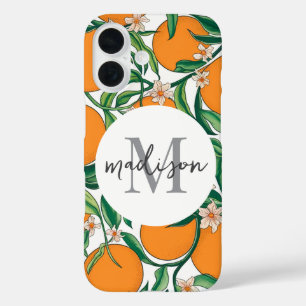 Trendy Summer Orange Citrus Frucht Blossom Muster iPhone 16 Hülle