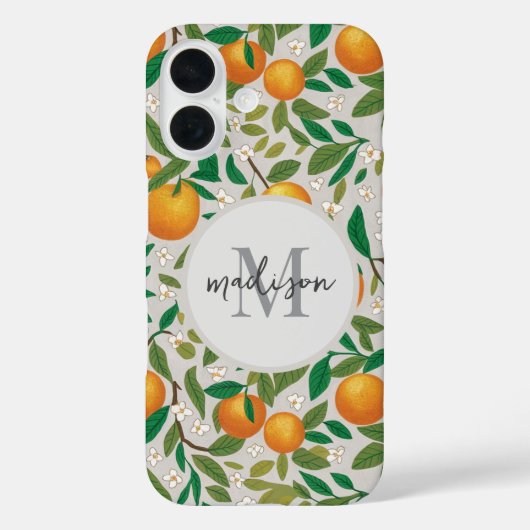 Trendy Summer Orange Citrus Frucht Blossom Muster Case-Mate iPhone Hülle (Rückseite)
