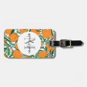 Trendy Summer Orange Citrus Frucht Blossom Muster Gepäckanhänger (Vorderseite horizontal)