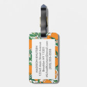 Trendy Summer Orange Citrus Frucht Blossom Muster Gepäckanhänger (Rückseite vertikal)