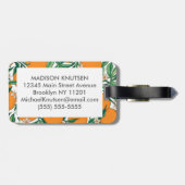 Trendy Summer Orange Citrus Frucht Blossom Muster Gepäckanhänger (Rückseite horizontal)
