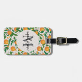 Trendy Summer Orange Citrus Frucht Blossom Muster Gepäckanhänger (Vorderseite horizontal)