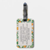 Trendy Summer Orange Citrus Frucht Blossom Muster Gepäckanhänger (Rückseite vertikal)