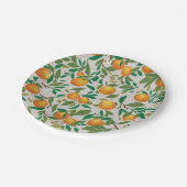 Trendy Summer Orange Citrus Frucht Blossom Muster Pappteller (Schrägansicht)