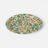 Trendy Summer Orange Citrus Frucht Blossom Muster Pappteller (Schrägansicht)