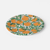Trendy Summer Orange Citrus Frucht Blossom Muster Pappteller (Schrägansicht)