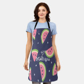 Trendy Summer Pink Blue Watermelon Schürze (Getragen)