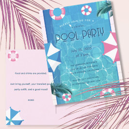 Trendy Summer Pool Party Einladung