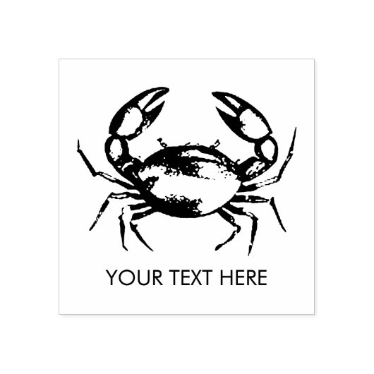 Trendy Summer Seafood Crab Nautical Personalized   Gummistempel (Prägung)