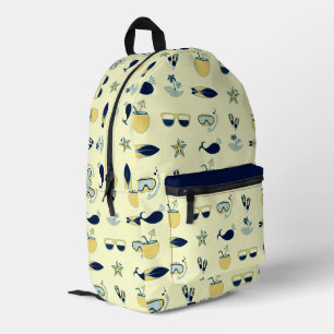 Trendy Summer Symbols Muster Bedruckter Rucksack