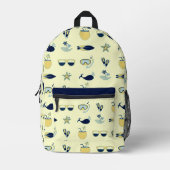 Trendy Summer Symbols Muster Bedruckter Rucksack (Vorderseite)