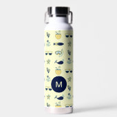 Trendy Summer Symbols Mustermonogramm Trinkflasche (Vorne)