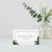 Trendy Summer Tropical Blätter Gold Glitzer Frame Visitenkarte (Stehend Vorderseite)