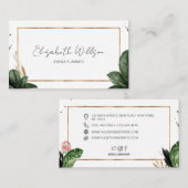 Trendy Summer Tropical Blätter Gold Glitzer Frame Visitenkarte (Vorne/Hinten)