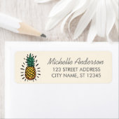 Trendy Summer Tropical Pineapple Return Address (Insitu)