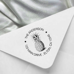 Trendy Summer Tropical Pineapse Rücksendeadresse Gummistempel