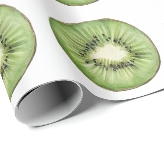 Trendy Summer Watercolor Fruit Kiwi Pattern Geschenkpapier (Rolleneckpunkt)