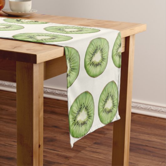 Trendy Summer Watercolor Fruit Kiwi Pattern Kurzer Tischläufer (Beispiel)